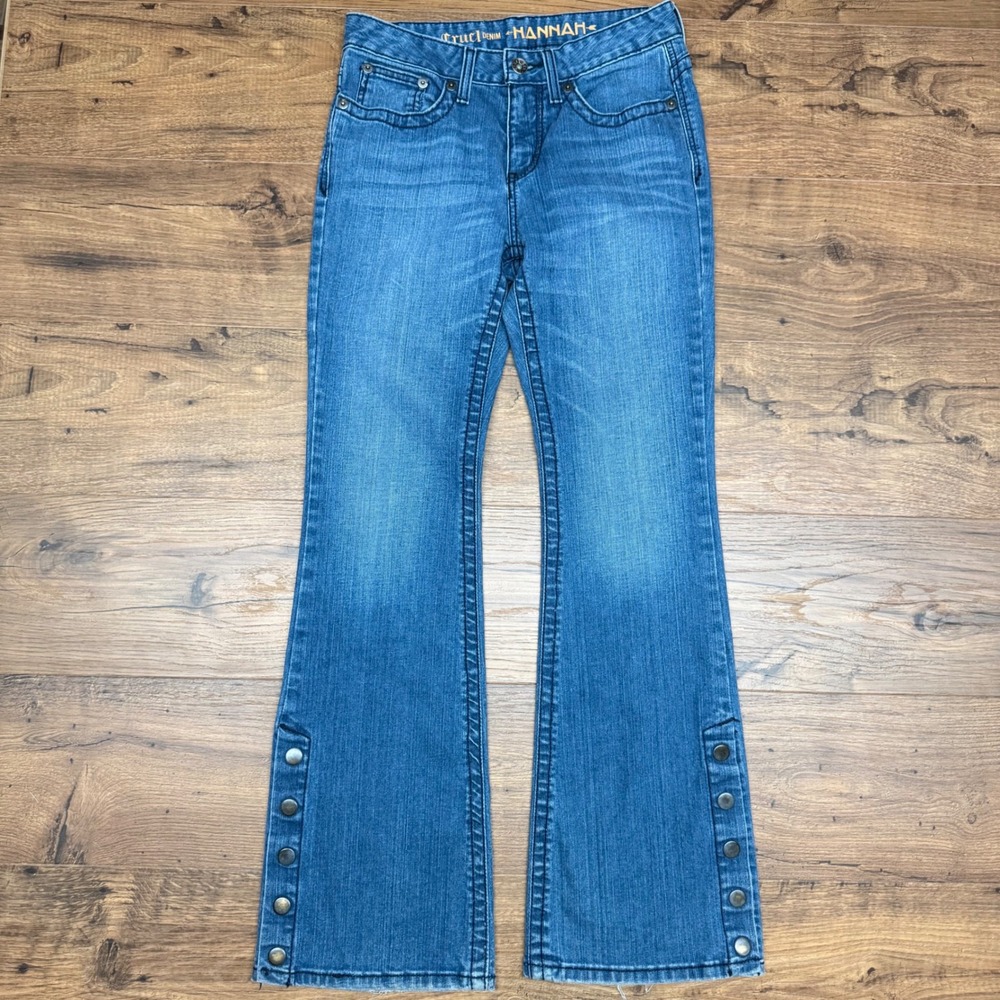 Cruel Denim Women Size 28/5R Jeans Hannah Flare Side Snap Button Legs‎ Western